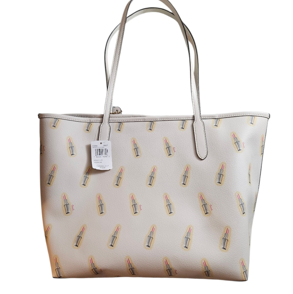 NWT Coach City Tote Lipstick Print - Picture 2 of 13